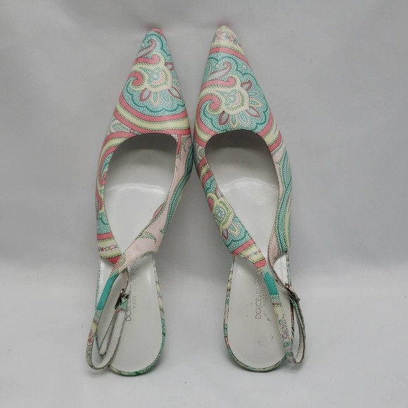 DOLCE & GABBANA PAISLEY PRINT SLINGBACK PUMPS - Picture 15 of 16